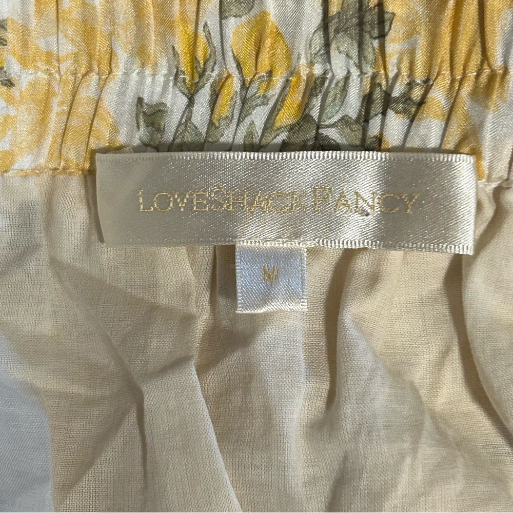LoveShackFancy Lemon Daydream Silk Ruffle Mini Skirt Size Medium - Picture 8 of 9